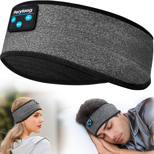 Sleep Headphones Wireless, Bluetooth Sports Headband Headphones with Ultra-Thin HD Stereo Speakers Perfect for Sleeping,Workout,Jogging,Yoga,Insomnia, Air Travel, Meditation (Blackgrey)