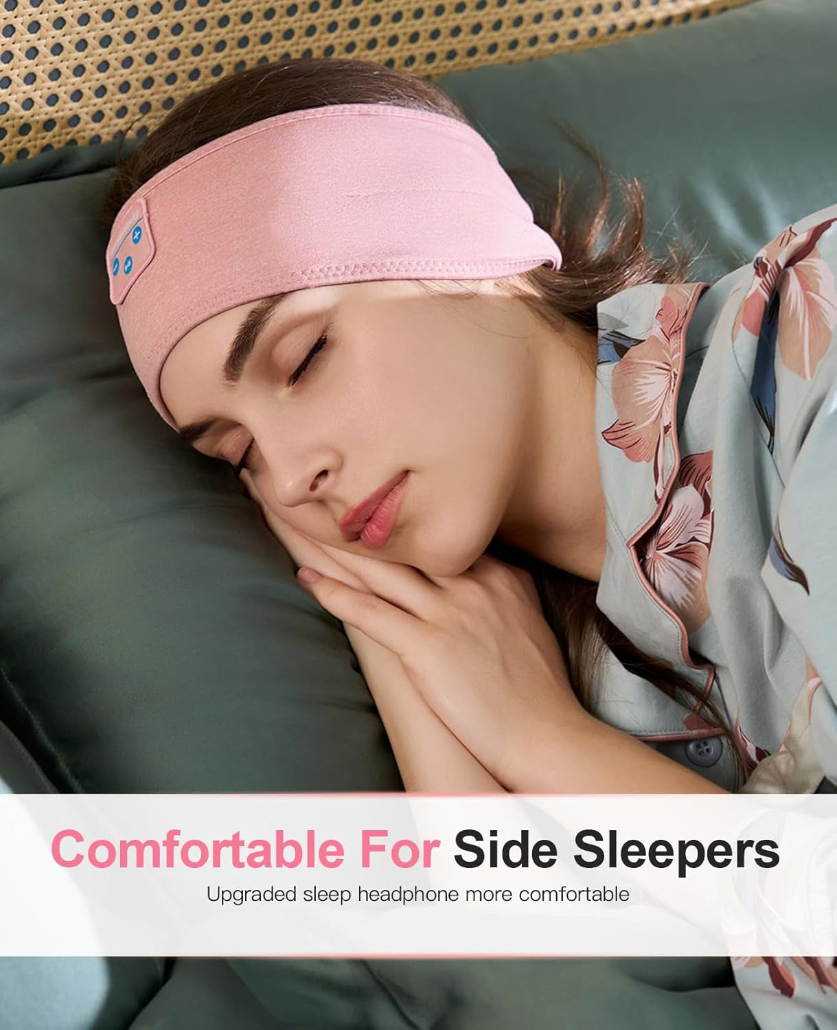 Sleep Headphones Wireless, Bluetooth Sports Headband Headphones with Ultra-Thin HD Stereo Speakers Perfect for Sleeping,Workout,Jogging,Yoga,Insomnia, Air Travel, Meditation (Bright Pink)
