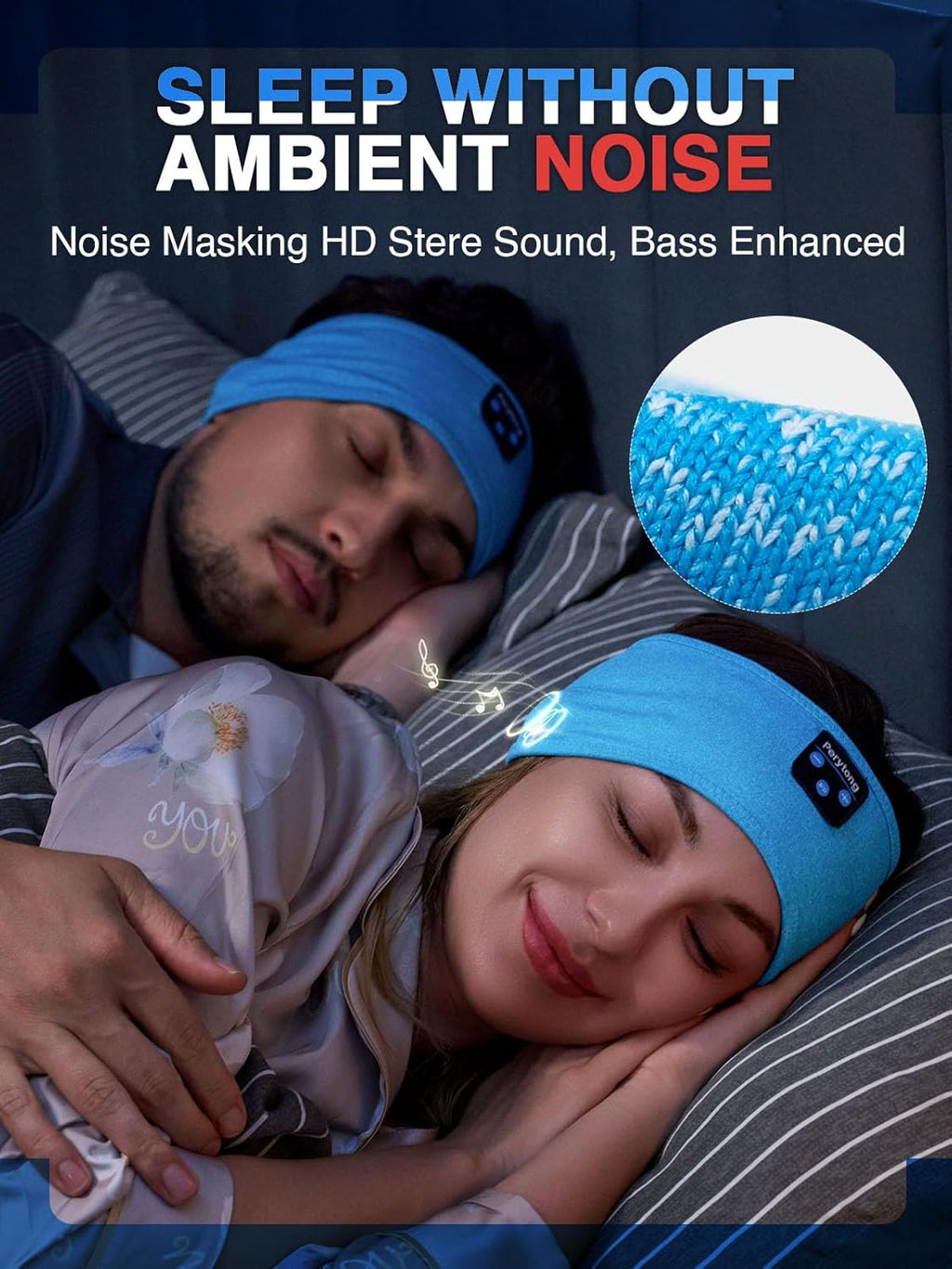 Sleep Headphones Wireless, Bluetooth Sports Headband Headphones with Ultra-Thin HD Stereo Speakers Perfect for Sleeping,Workout,Jogging,Yoga,Insomnia, Air Travel, Meditation (Azure)