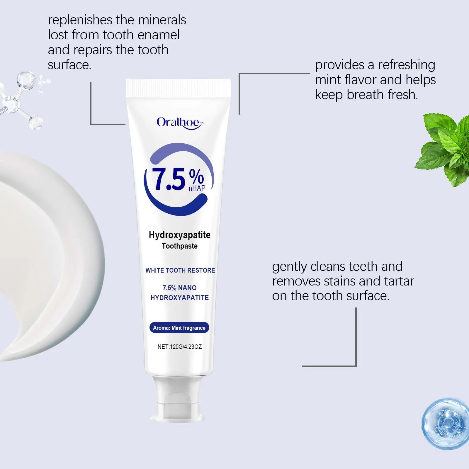 Dream Tune Smile Hydroxyapatite Toothpaste 120g – Whitening & Enamel Repair