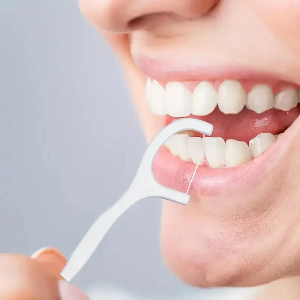 Dream Tune Smile Disposable Dental Floss Picks – 50 Pieces, Deep Cleaning