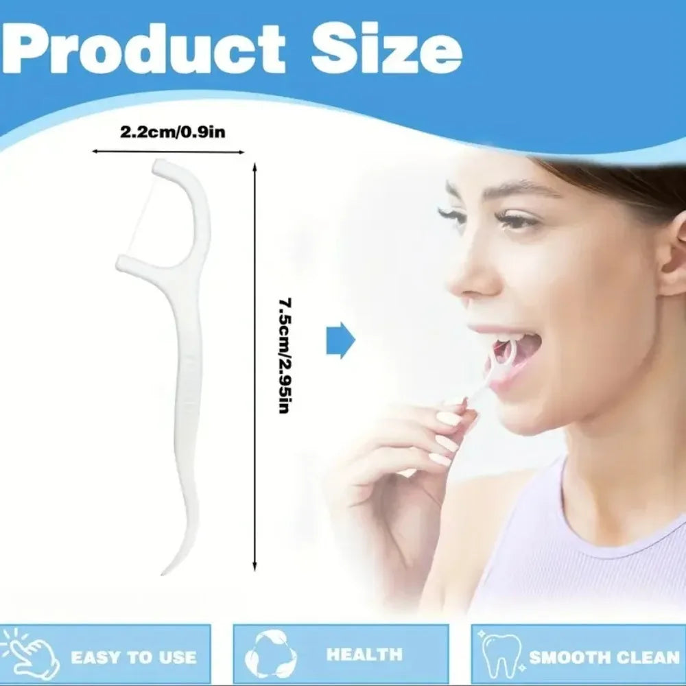Dream Tune Smile Disposable Dental Floss Picks – 50 Pieces, Deep Cleaning