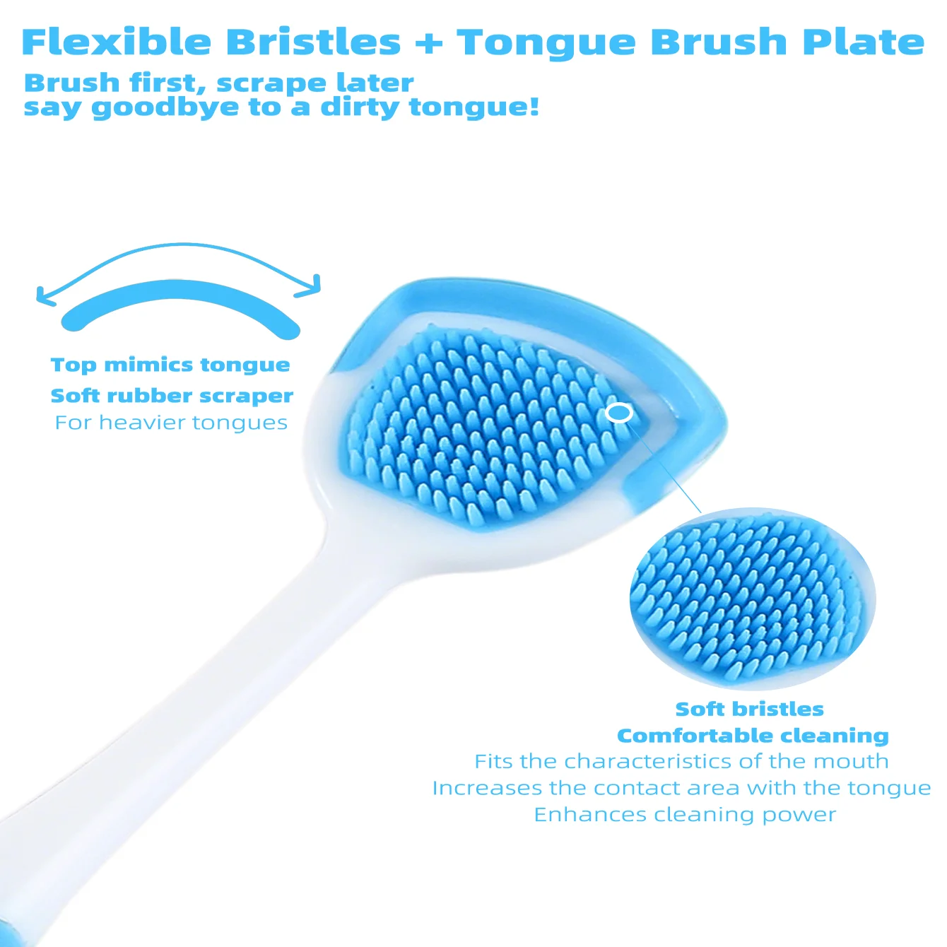 Dream Tune Smile Silicone Tongue Scraper – Oral Hygiene Cleaner