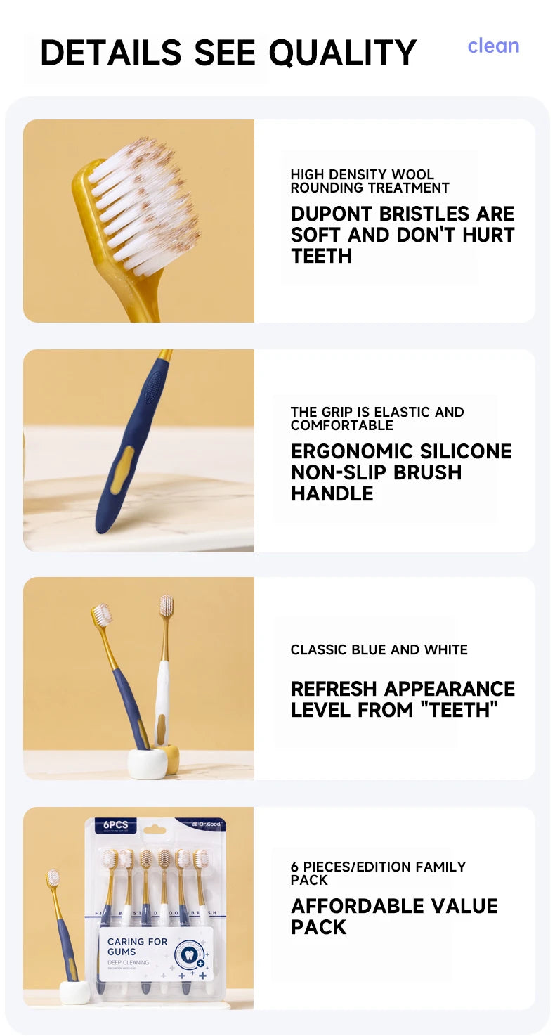 Dream Tune Smile Ultra-Soft Toothbrush – Wide Head, Anti-Sensitivity Gum Protection