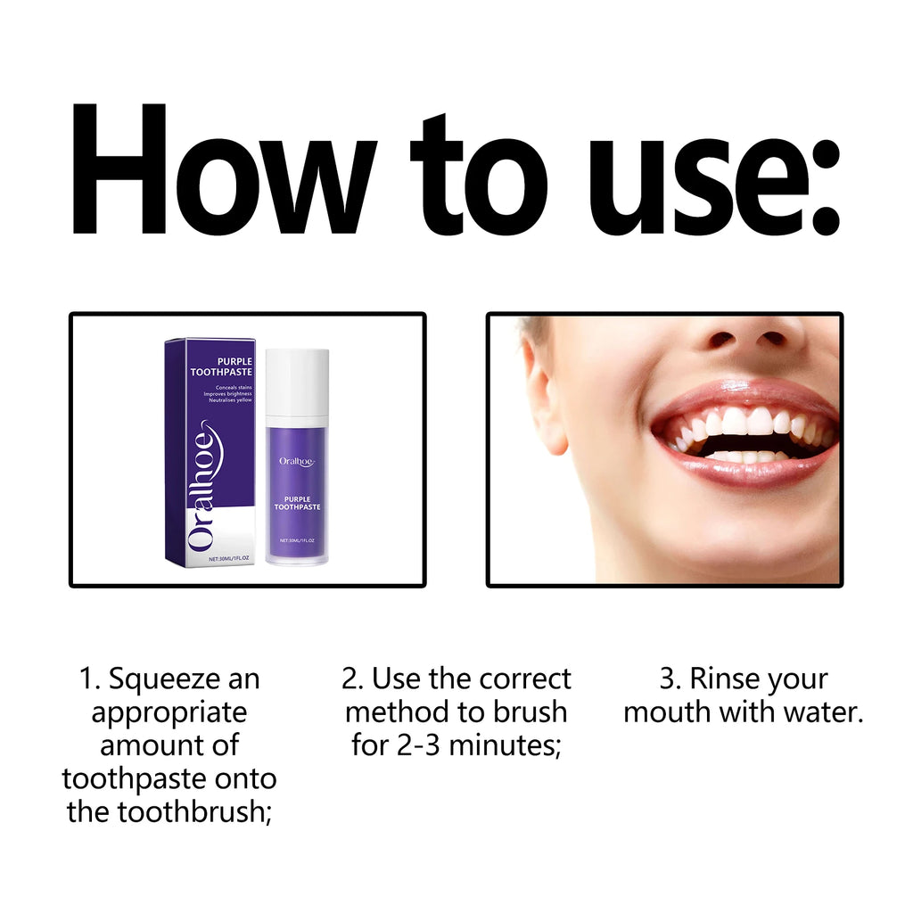 Dream Tune Smile Purple Whitening Toothpaste 50g – 3-Day Stain Removal & Plaque Reduction