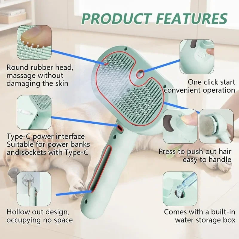 Dream Tune Purr Electric Steam Grooming Brush