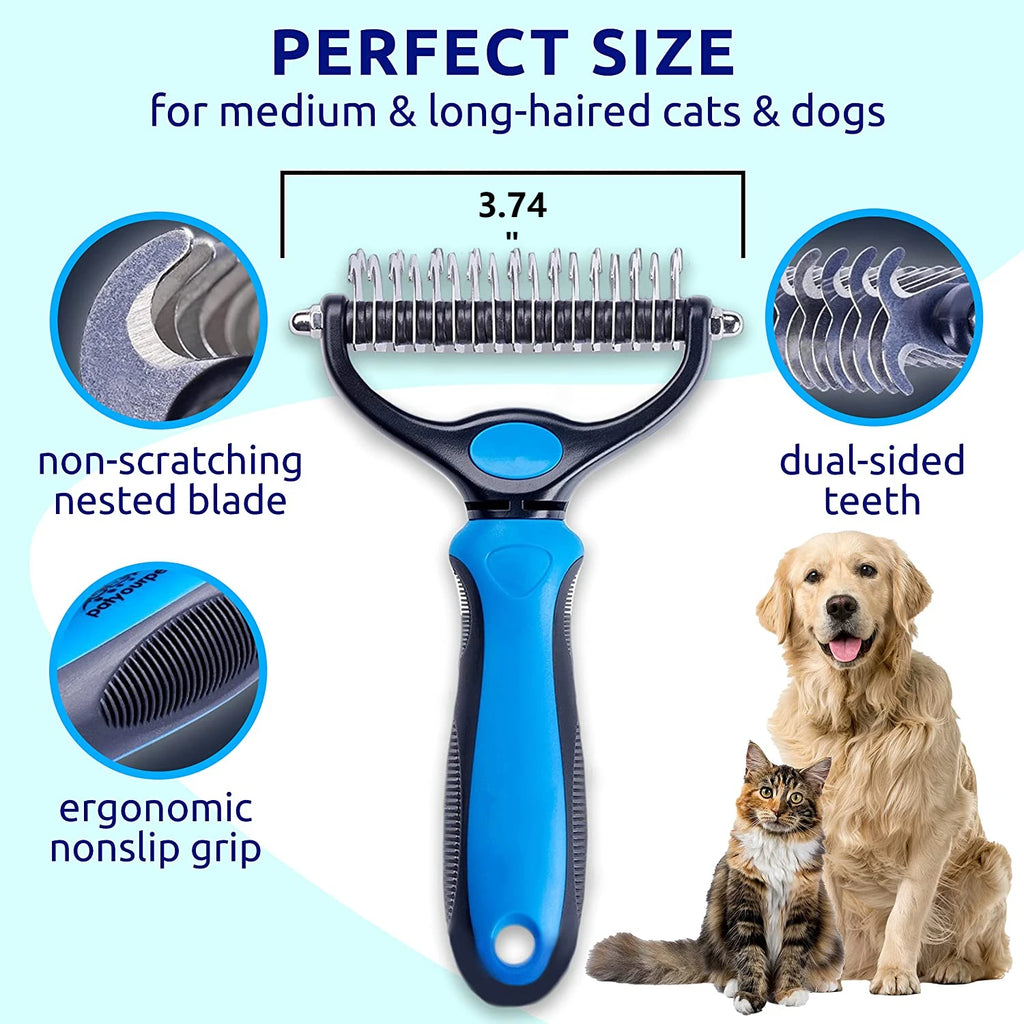 Dream Tune Purr Double-Sided Deshedding Brush & Dematting Comb