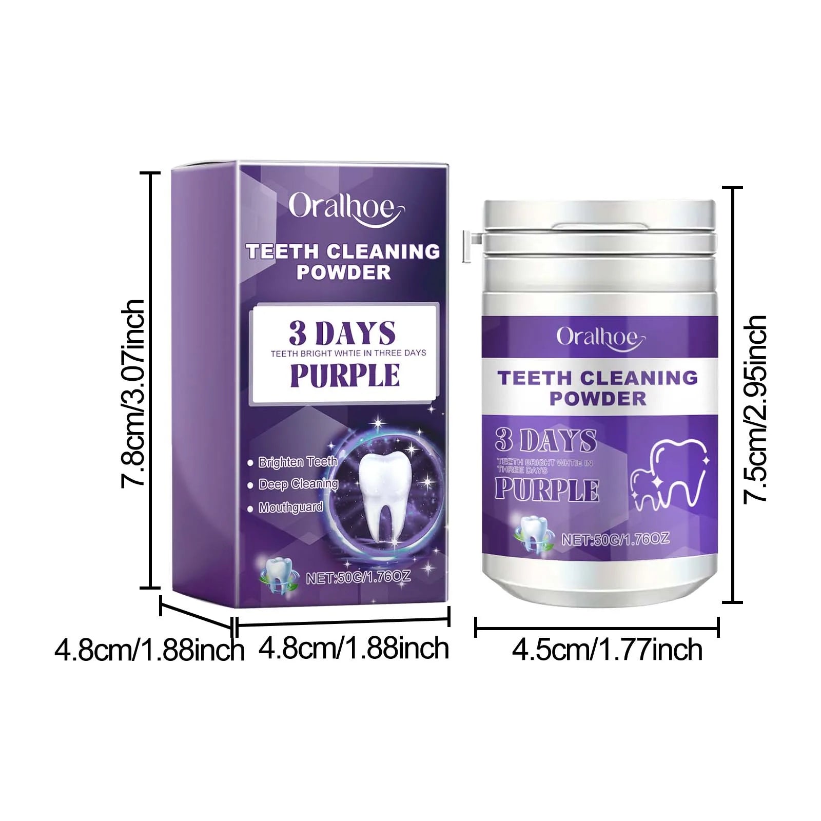 Dream Tune Smile Purple Whitening Toothpaste 50g – 3-Day Stain Removal & Plaque Reduction