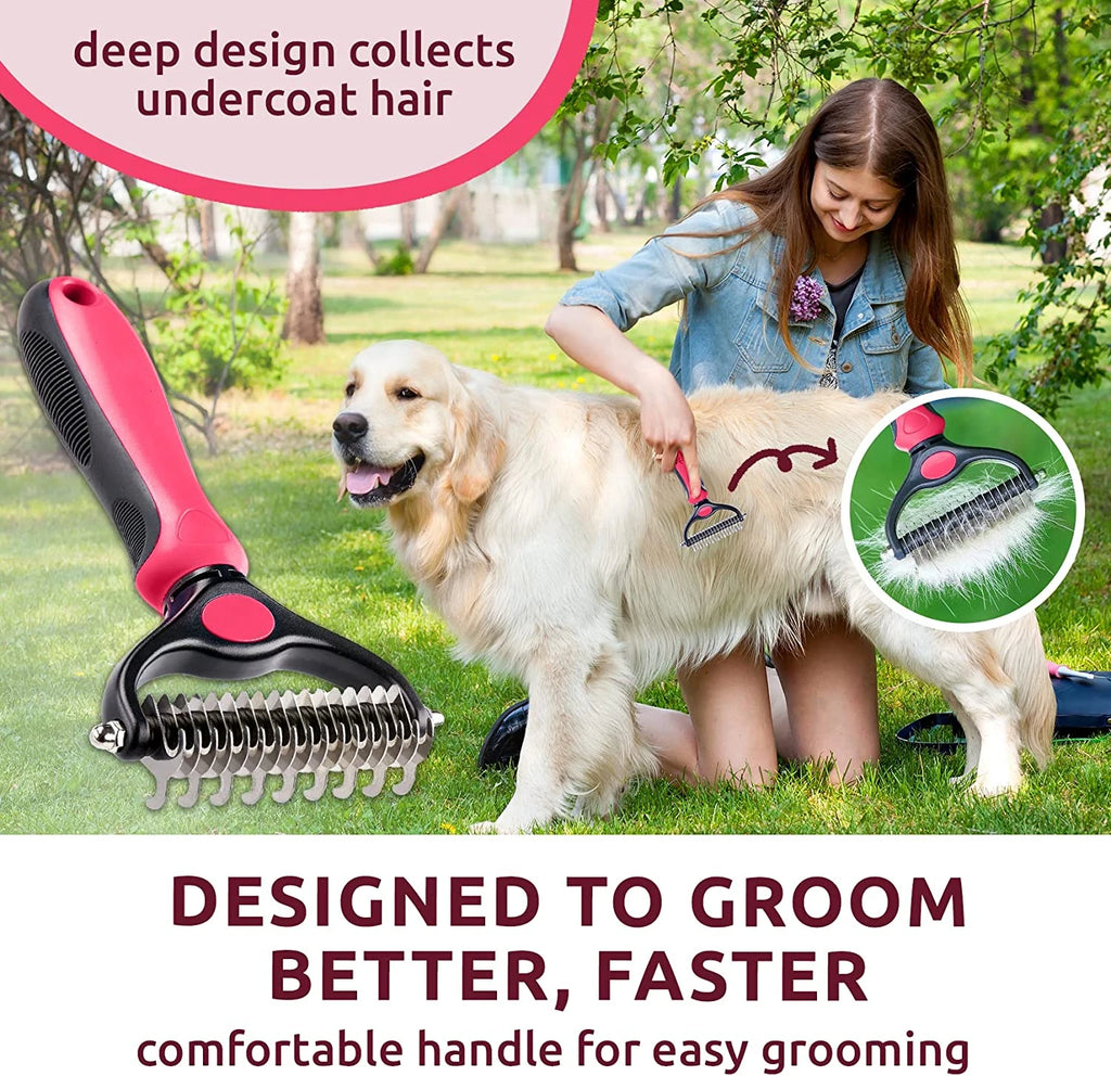Dream Tune Purr Double-Sided Deshedding Brush & Dematting Comb