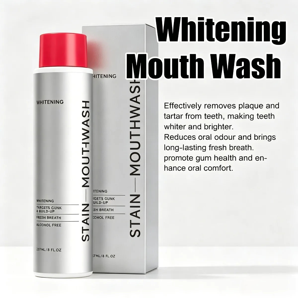 Dream Tune Smile Alcohol-Free Whitening Mouthwash 237ml – Stain Removal & Fresh Breath