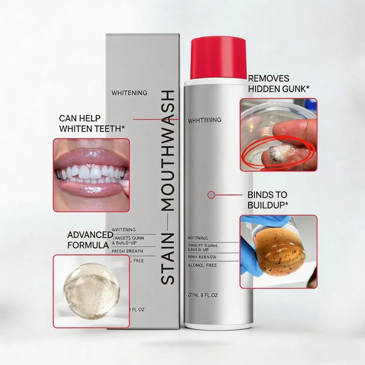 Dream Tune Smile Alcohol-Free Whitening Mouthwash 237ml – Stain Removal & Fresh Breath
