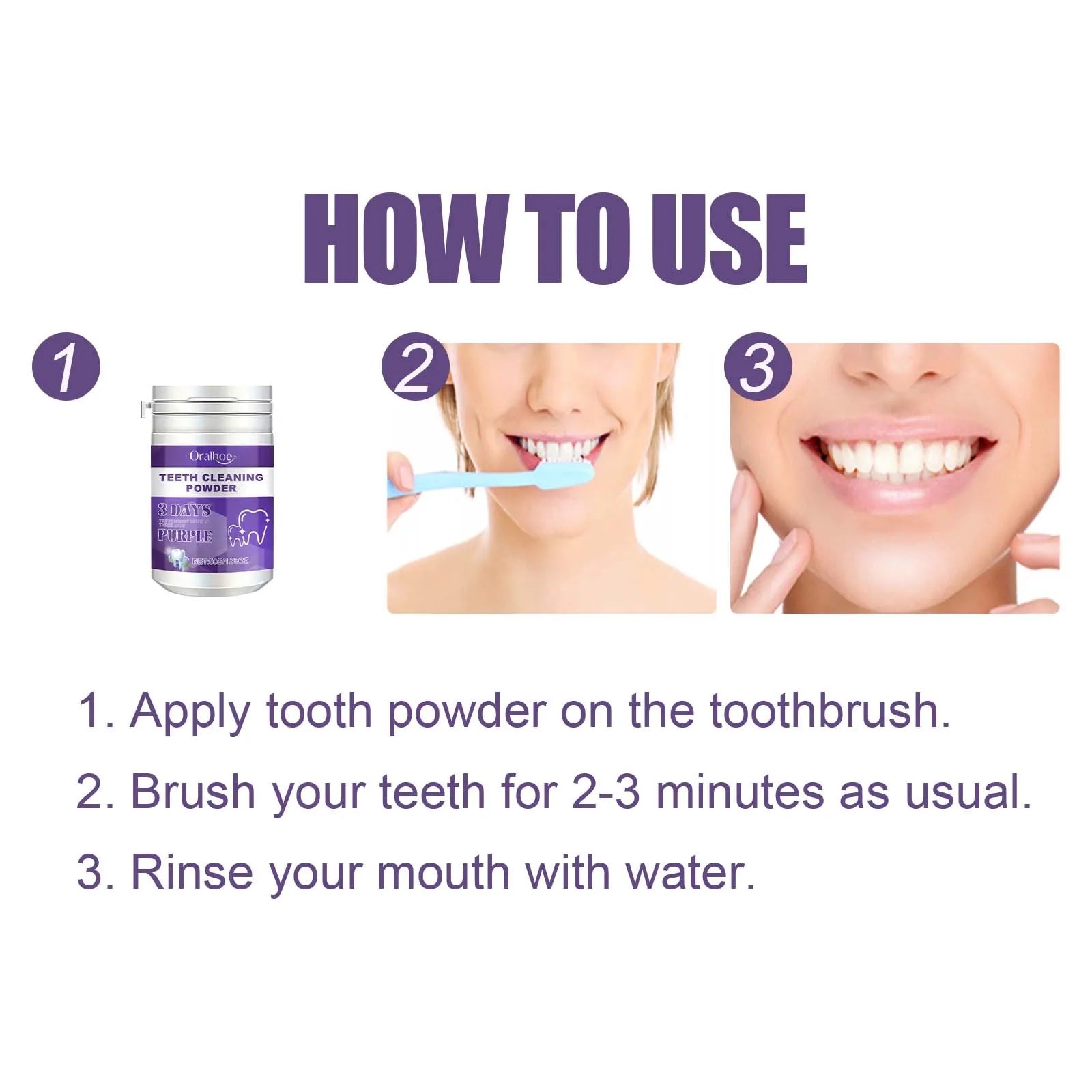 Dream Tune Smile Purple Whitening Toothpaste 50g – 3-Day Stain Removal & Plaque Reduction