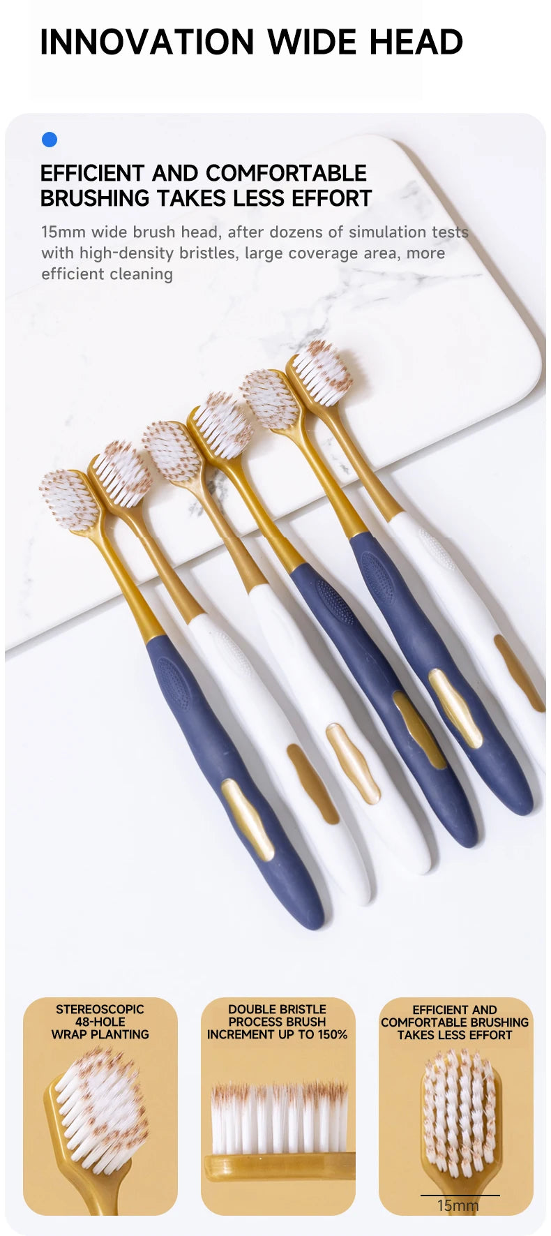 Dream Tune Smile Ultra-Soft Toothbrush – Wide Head, Anti-Sensitivity Gum Protection