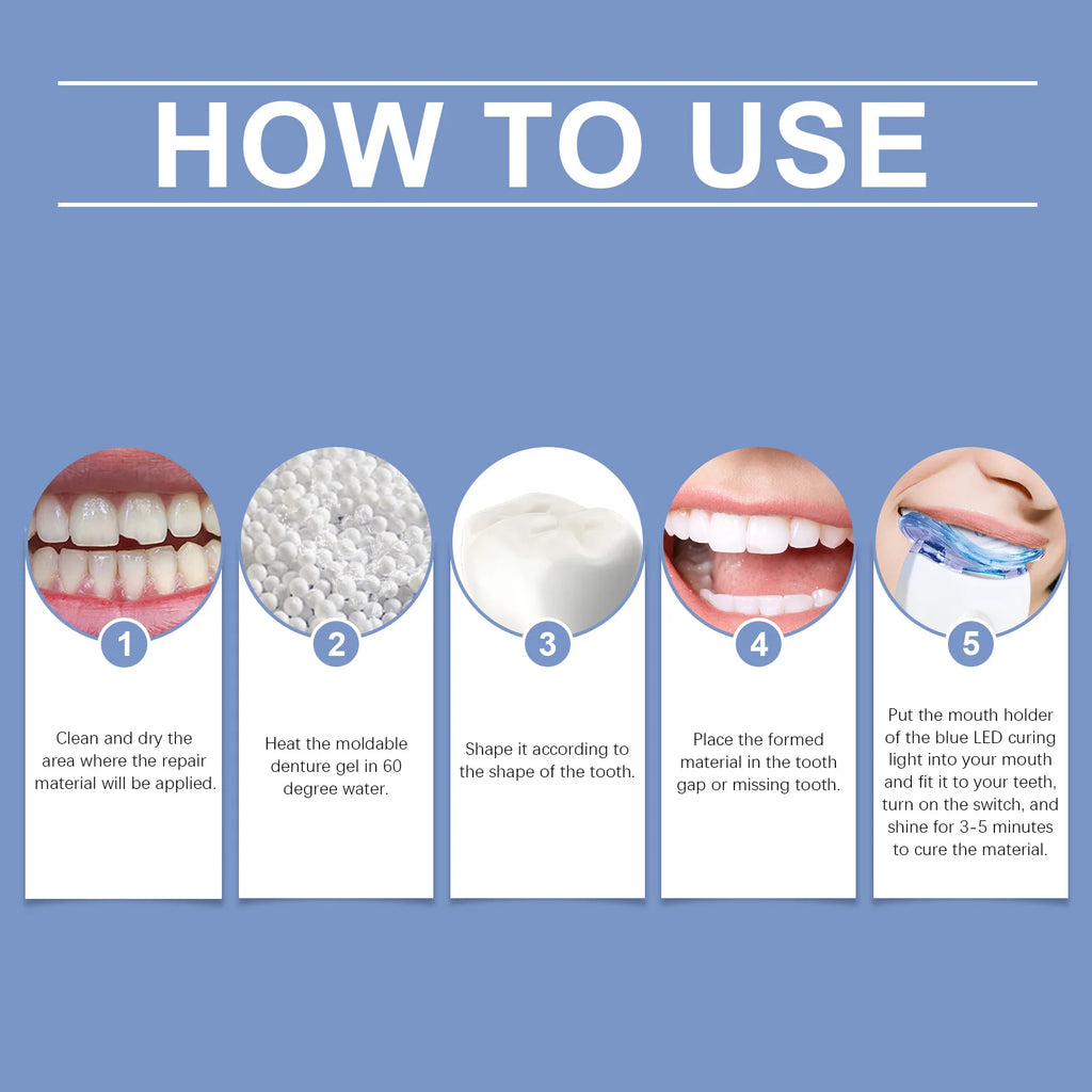 Dream Tune Smile At-Home Tooth Repair Kit – With Blue LED Curing Light