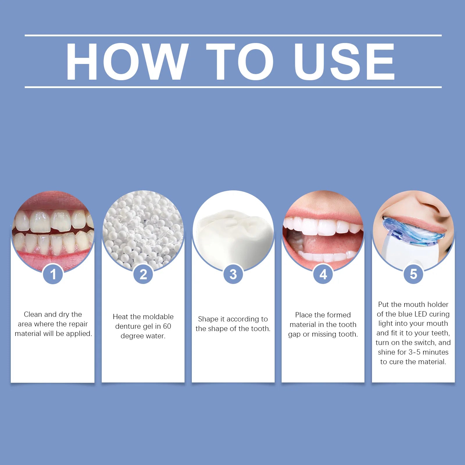Dream Tune Smile At-Home Tooth Repair Kit – With Blue LED Curing Light