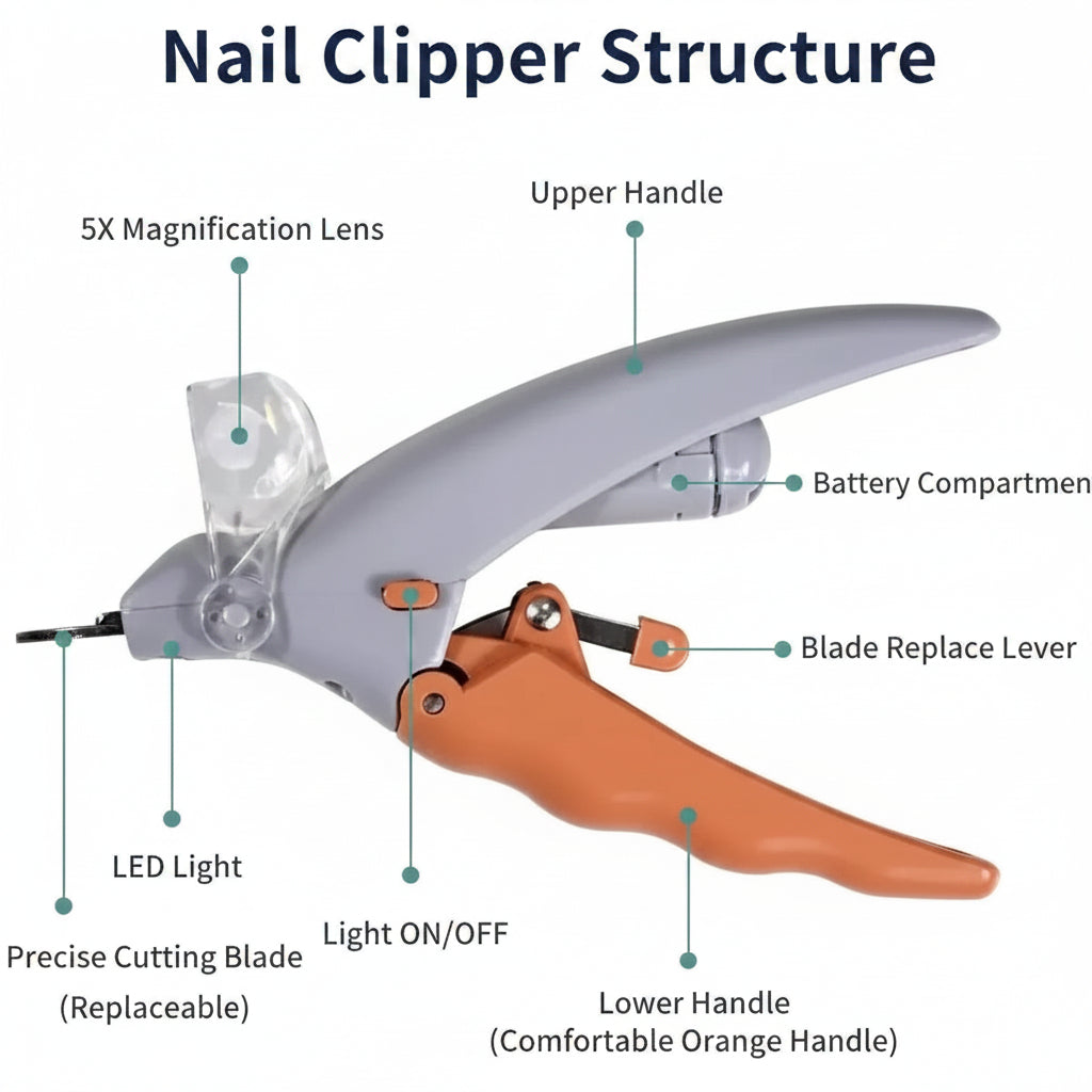 Dream Tune Purr Nail Clipper with LED Light