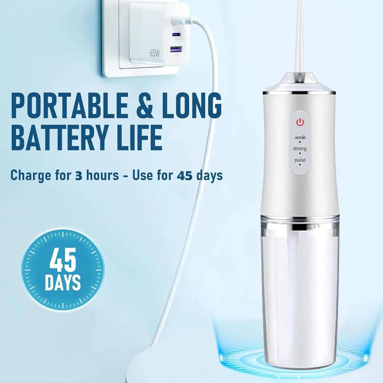 Dream Tune Smile Water Flosser 300ml – 3 Modes, IPX7 Waterproof & Travel Case