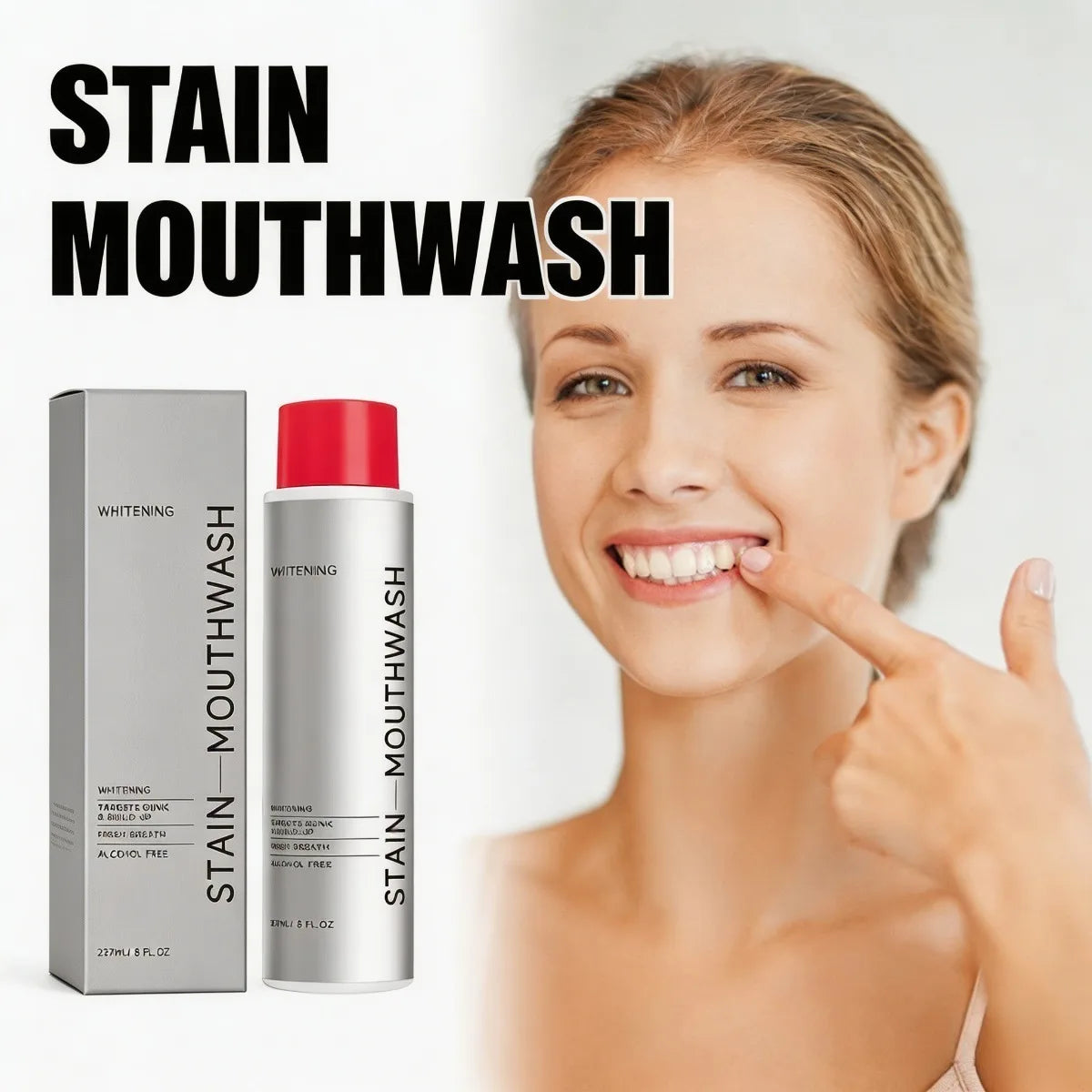 Dream Tune Smile Alcohol-Free Whitening Mouthwash 237ml – Stain Removal & Fresh Breath