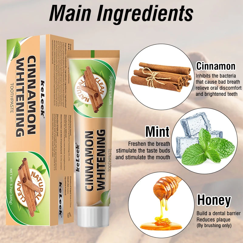 Dream Tune Smile Cinnamon Mint Whitening Toothpaste 105g – Fluoride-Free Gum Repair