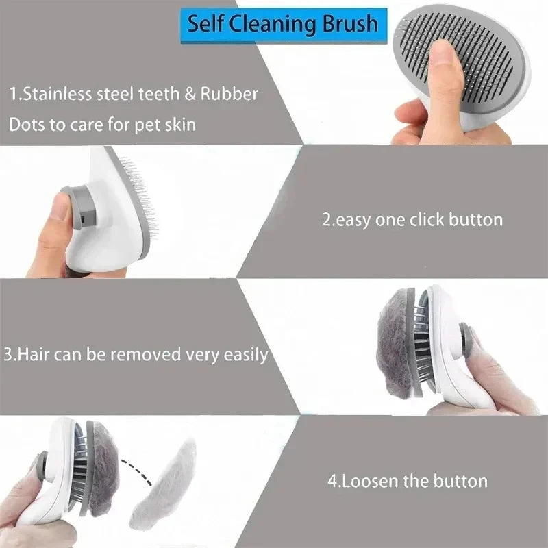 Dream Tune Purr Self-Cleaning Pet Grooming Brush